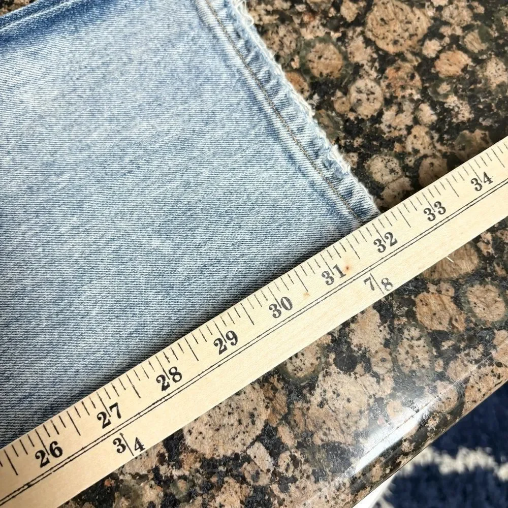 Abercrombie & Fitch 90s Straight High Rise Blue Jeans Size 28/6R Curve Slit